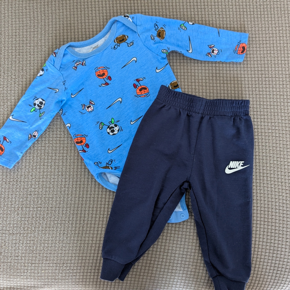 Nike Blue Sports Onesie with Graphic Print